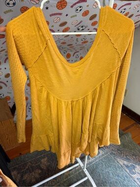 Free People Long-Sleeve Scoop Neck Tunic Top